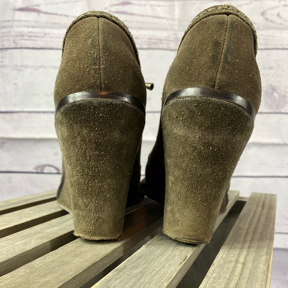 Frye Caroline Low Ankle Lace Grey Wedge - 8.5 US - Picture 9 of 12